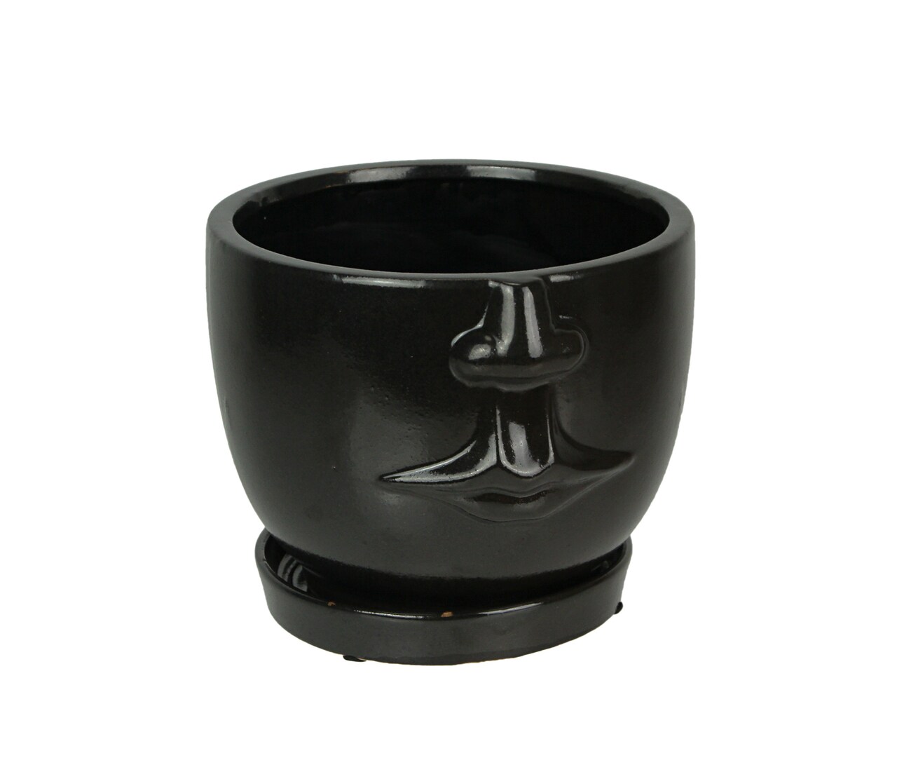 Brown Ceramic Face Planter Decorative Flower Pot Plant Holder Decor